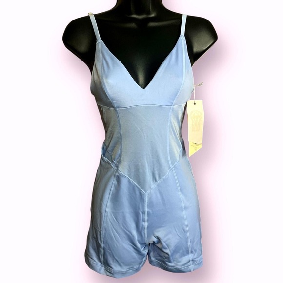 Free People Pants - We Are HAH Raise The Barre Onesie Romper Periwinkle L NWT Free People Collab